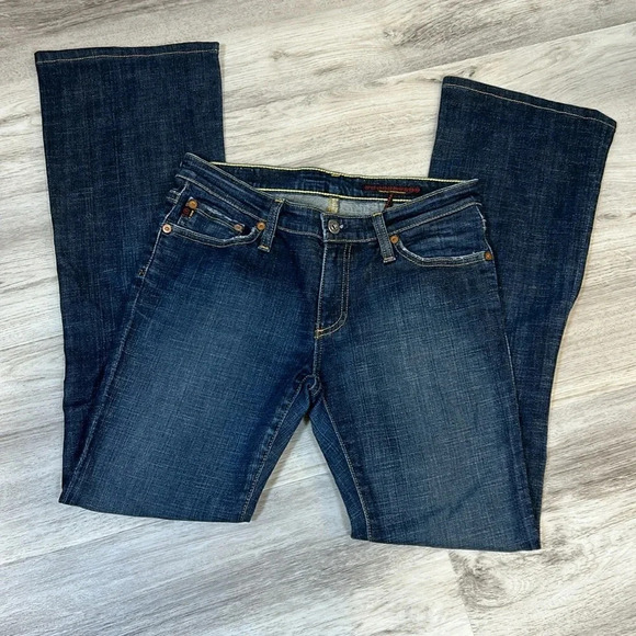 AG Adriano Goldschmied Y2K Low Rise Dark Wash Denim Flared Bootcut Jeans / 27R - Picture 1 of 8